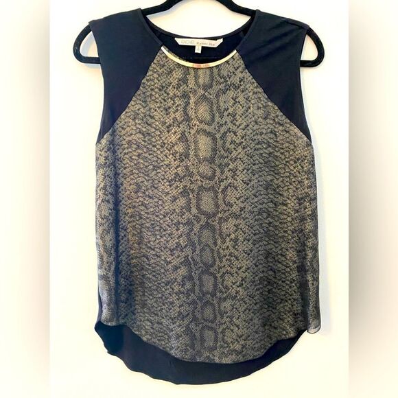 RACHEL Rachel Roy Tops - COPY - Rachel Roy, Metallic Snake Print Sleeveless Top w/Silver Necklace Size S